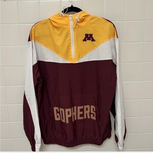 University of Minnesota Maroon and Gold wind breaker quarter zip rain coat M